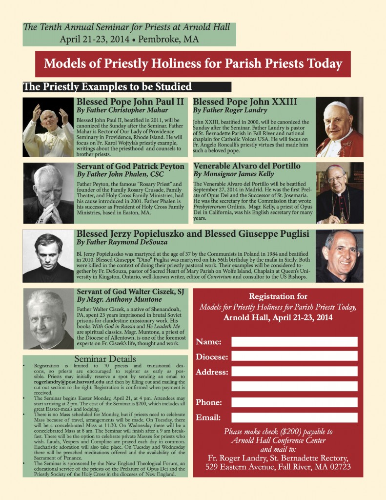 Priestly Model Examples (2014) Models of Priestly Holiness for Parish Priests Today, April 21 ...
